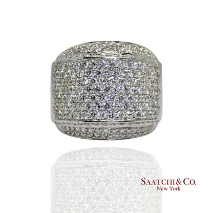 18K (750) White Gold Natural F-G Diamond Color Ring Size 8