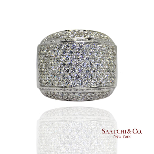18K (750) White Gold Natural F-G Diamond Color Ring Size 8