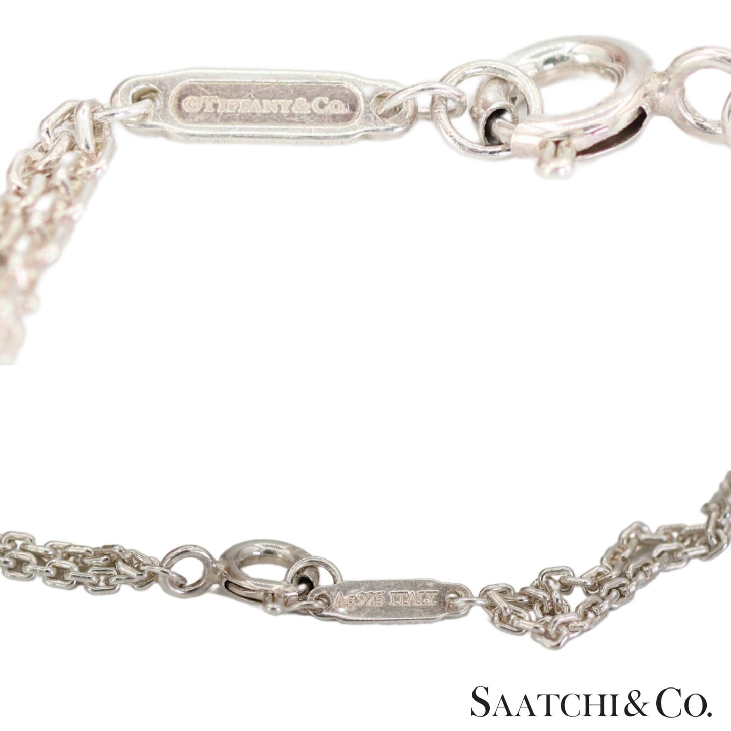 Tiffany & Co. Hardware Large Double Link Pendant Necklace Sterling Silver