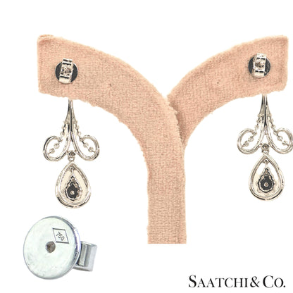 Natural Diamond Earring Pear Shape in 18K (750) White Gold