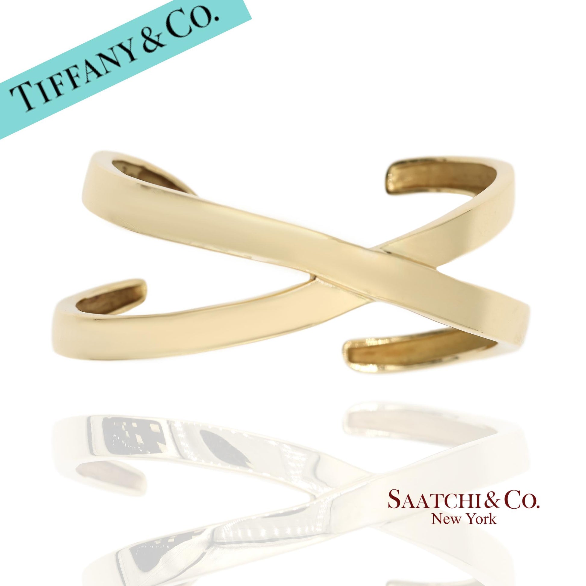 Tiffany & Co. 18K(750) Solid Yellow Gold Paloma Picasso Cuff Bangle Bracelet