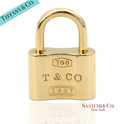 Tiffany & Co. 18K Yellow Gold Padlock Charm Pendant Necklace (Non Openable)