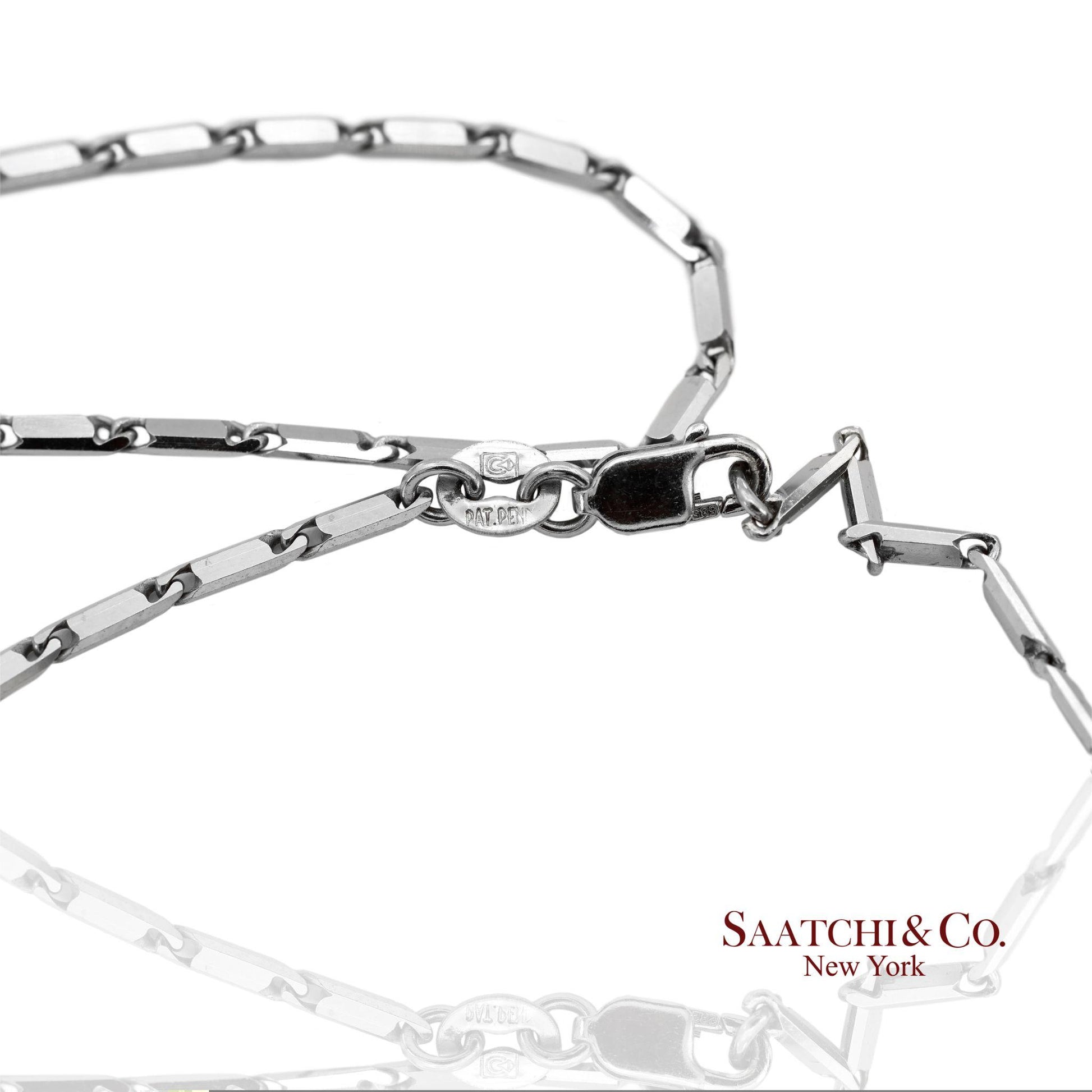 14K(585) Diamond Cut Solid White Gold Chain Necklace