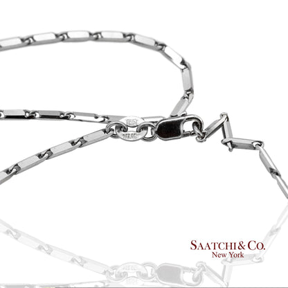 14K(585) Diamond Cut Solid White Gold Chain Necklace