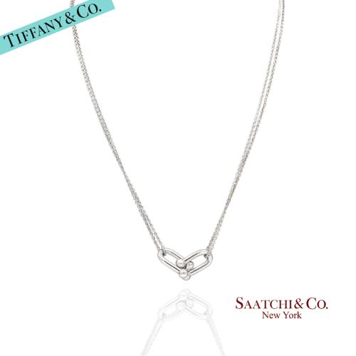 Tiffany & Co. Hardware Large Double Link Pendant Necklace Sterling Silver
