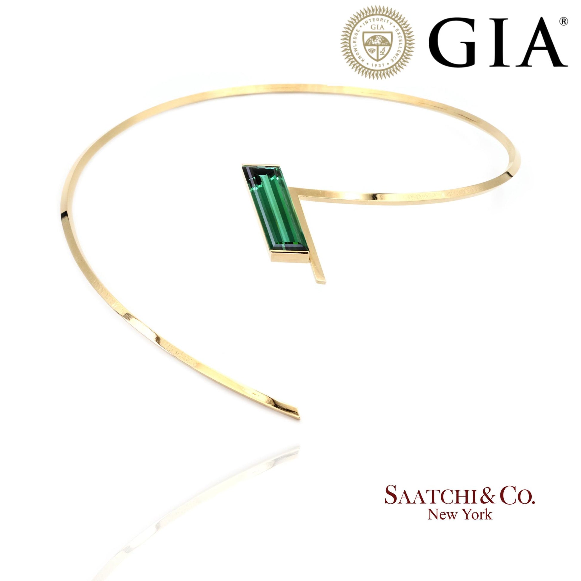18k (750) Yellow Gold Stylish Tourmaline Necklace