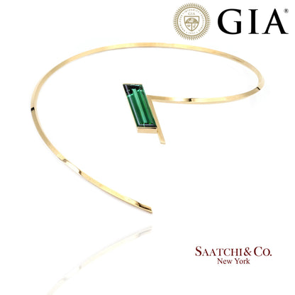 18k (750) Yellow Gold Stylish Tourmaline Necklace