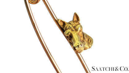 Vintage Horse Pin Brooch - 18K (750) Yellow Gold 7.8 Grams
