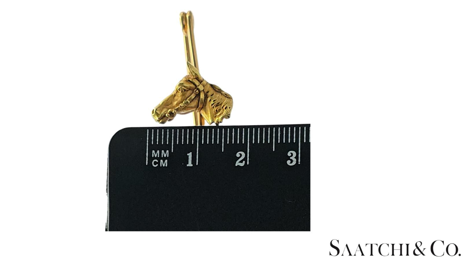 Vintage Horse Pin Brooch - 18K (750) Yellow Gold 7.8 Grams
