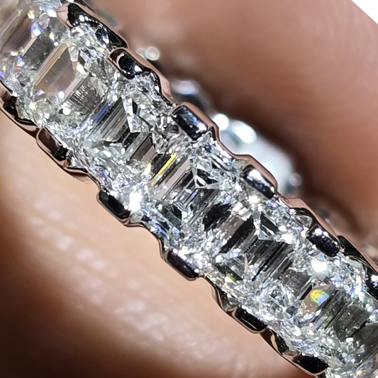 Natural Diamond Emerald Cut Eternity Ring