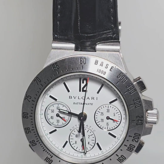 18k(750) White Gold Bvlgari Diagono Men's Watch, Ref. CHW40GTA