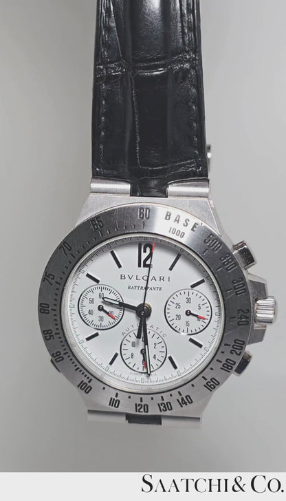 18k(750) White Gold Bvlgari Diagono Men's Watch, Ref. CHW40GTA