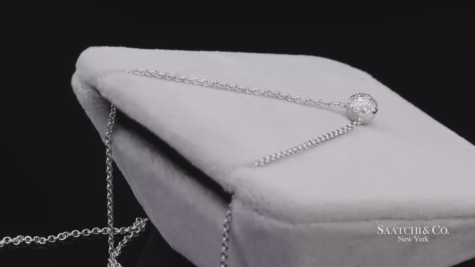 18K(750) White Gold Natural Diamond Pendant Necklace with Chain