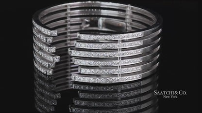 18K(750) Natural Gold Diamond Bangle Bracelets