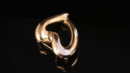 18k (750) White Gold Heart Shape Pin / Brooch