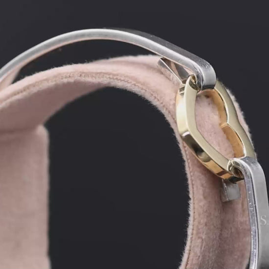 18K(750) Yellow Gold and Tiffany & Co 925 Sterling Silver Heart Bangle Bracelet