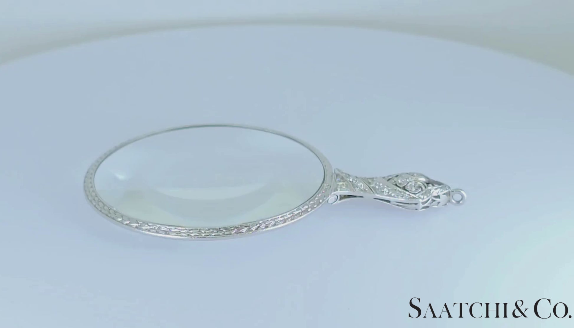 Vintage Platinum (950)- Natural diamond Quizzing/Eye Magnifying glass.