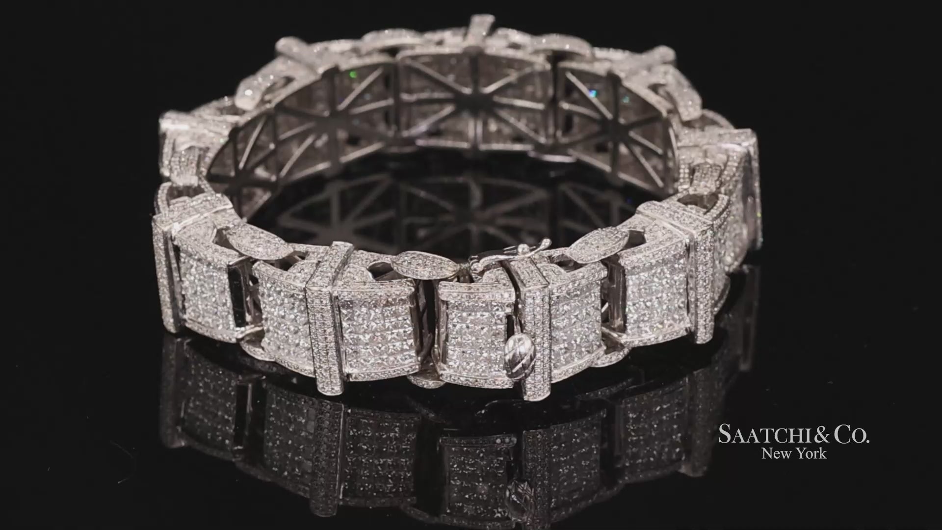 14K (585) White Gold 102.5 Grams Natural Diamond 14 Ct: Bracelet