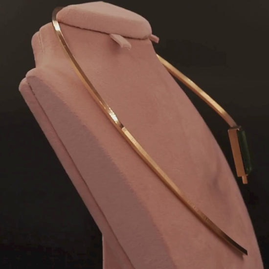 18k (750) Yellow Gold Stylish Tourmaline Necklace