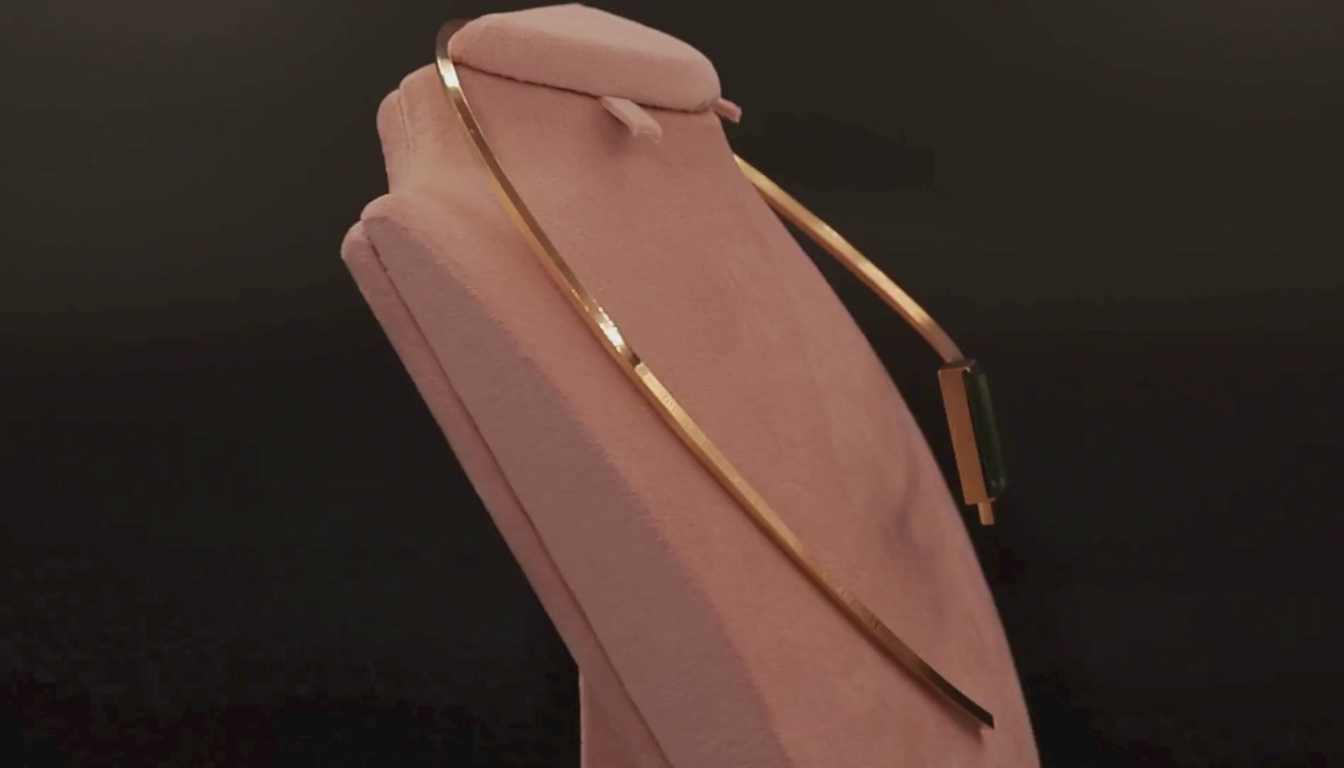 18k (750) Yellow Gold Stylish Tourmaline Necklace