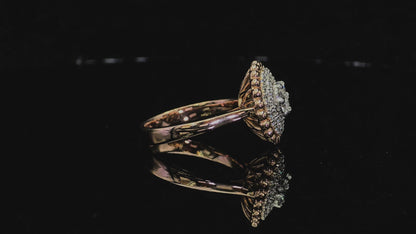 Natural Diamond Ring 18K White Rose Gold (750) Two Tone