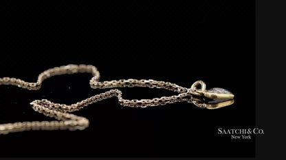 18K Natural Diamond Heart Shape Pendant with 14K Yellow Gold Chain