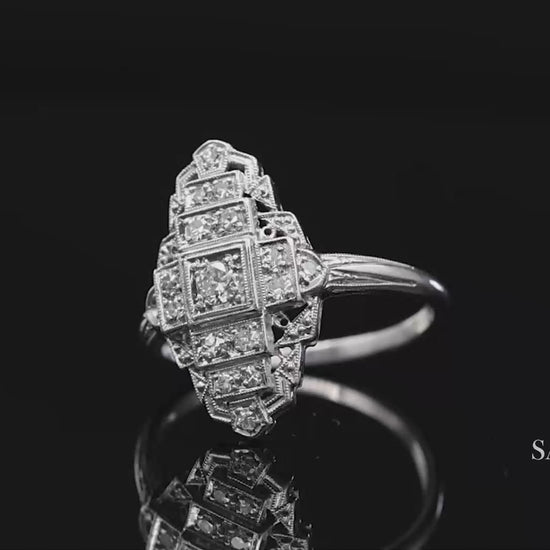 Vintage Platinum (950) Natural Diamond Old Cut Ring