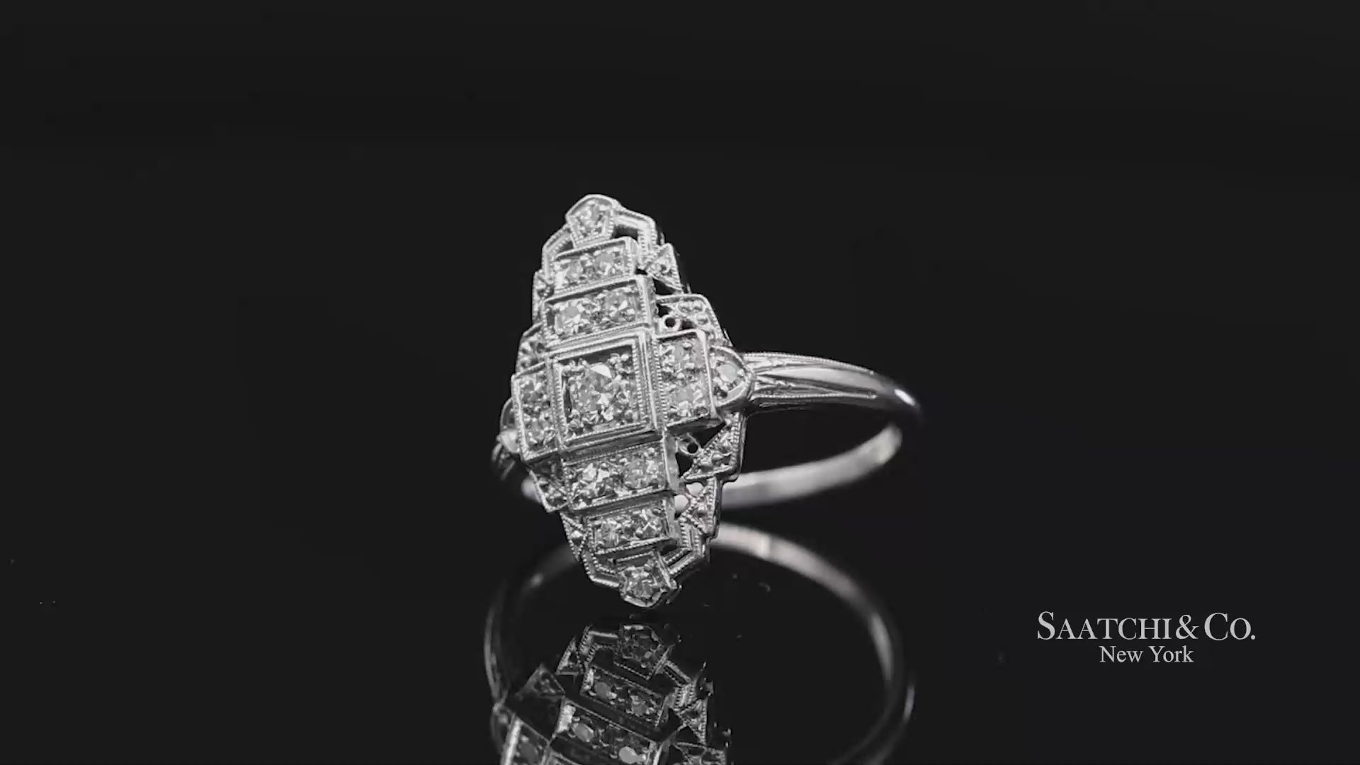 Vintage Platinum (950) Natural Diamond Old Cut Ring