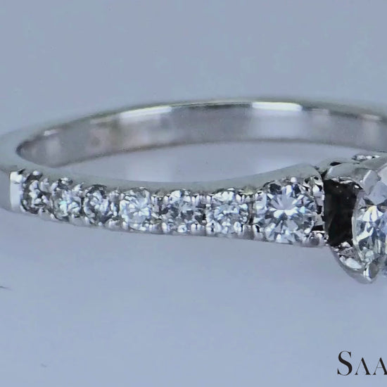 18K White Gold - Natural Diamond Solitaire ring Engagement/Anniversary/Wedding