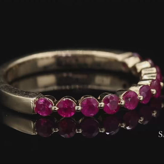 14K Yellow Gold Ring with 0.60 Ct Natural Ruby Size 7 2.8 grams