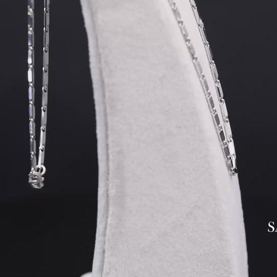 14K(585) Diamond Cut Solid White Gold Chain Necklace