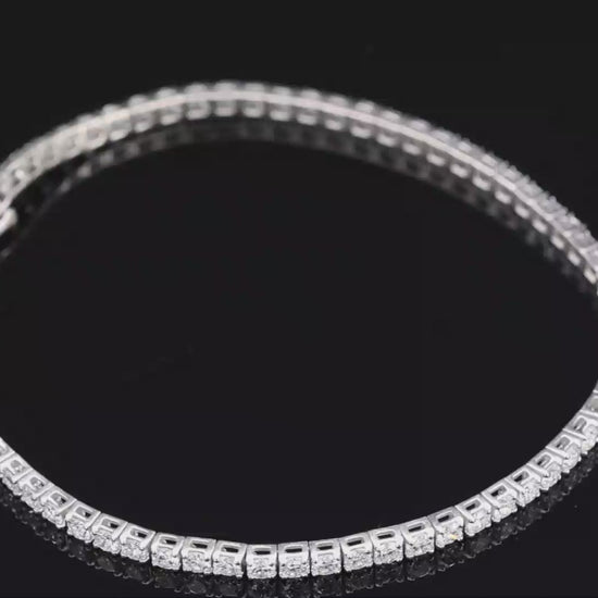 14K(585) White Gold Lab Diamond (CVD) Tennis Bracelet Size 8.5 inch