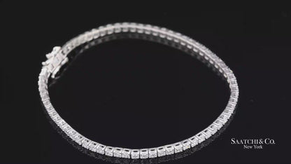 14K(585) White Gold Lab Diamond (CVD) Tennis Bracelet Size 8.5 inch