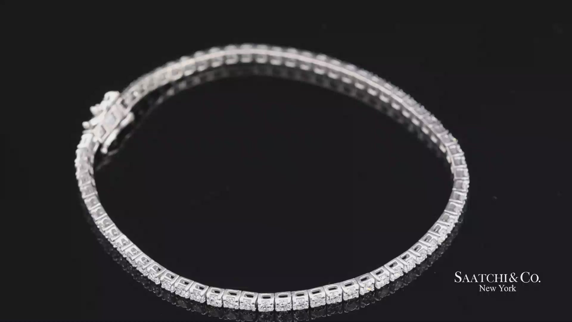 14K(585) White Gold Lab Diamond (CVD) Tennis Bracelet Size 8.5 inch