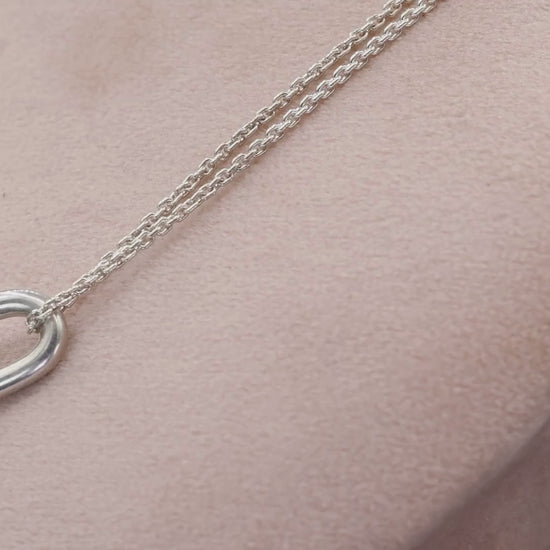 Tiffany & Co. Hardware Large Double Link Pendant Necklace Sterling Silver