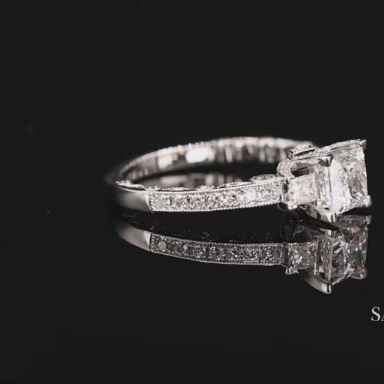 18K White Gold Natural Brilliant Diamond Solitaire GIA Ring