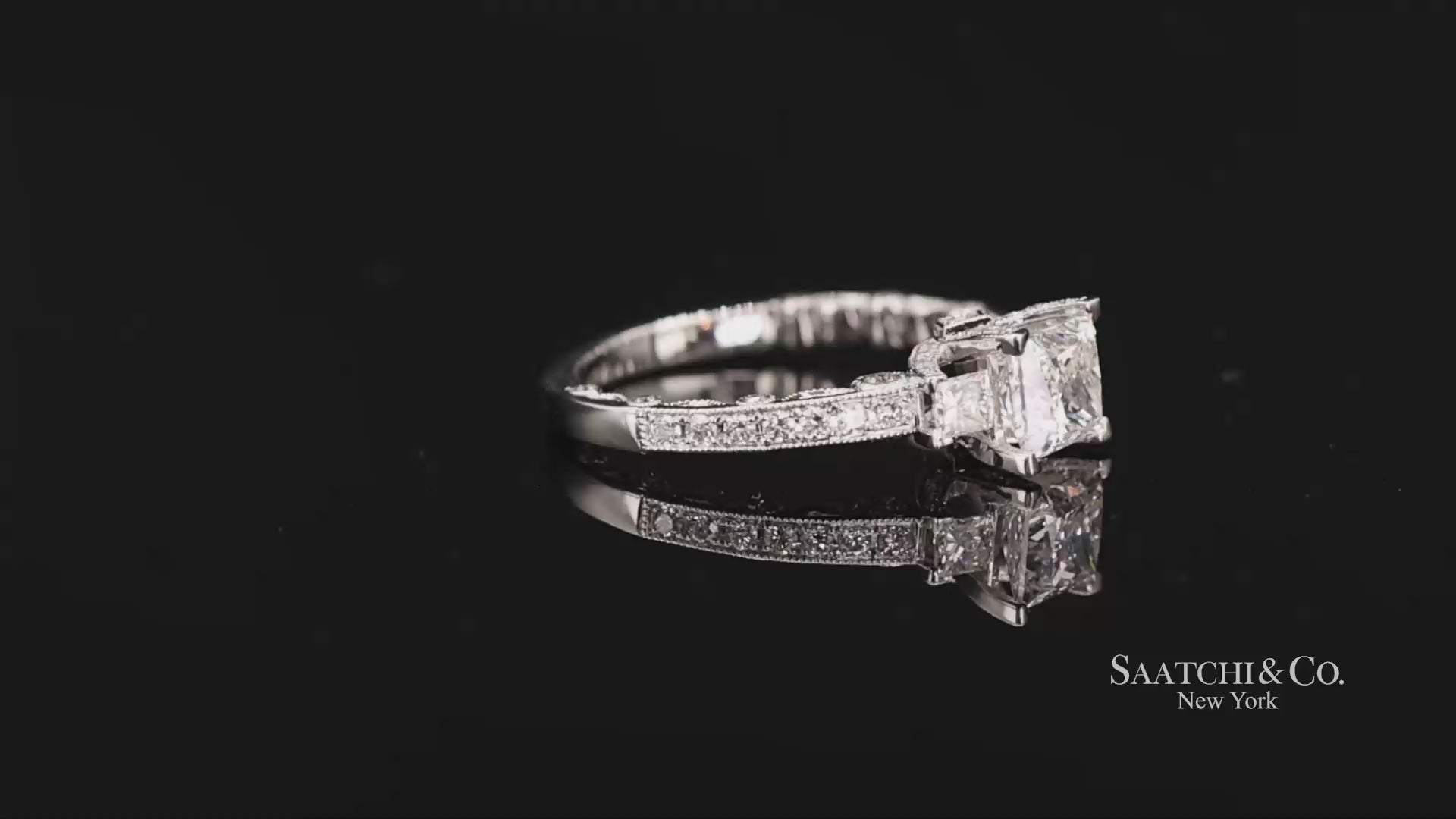 18K White Gold Natural Brilliant Diamond Solitaire GIA Ring