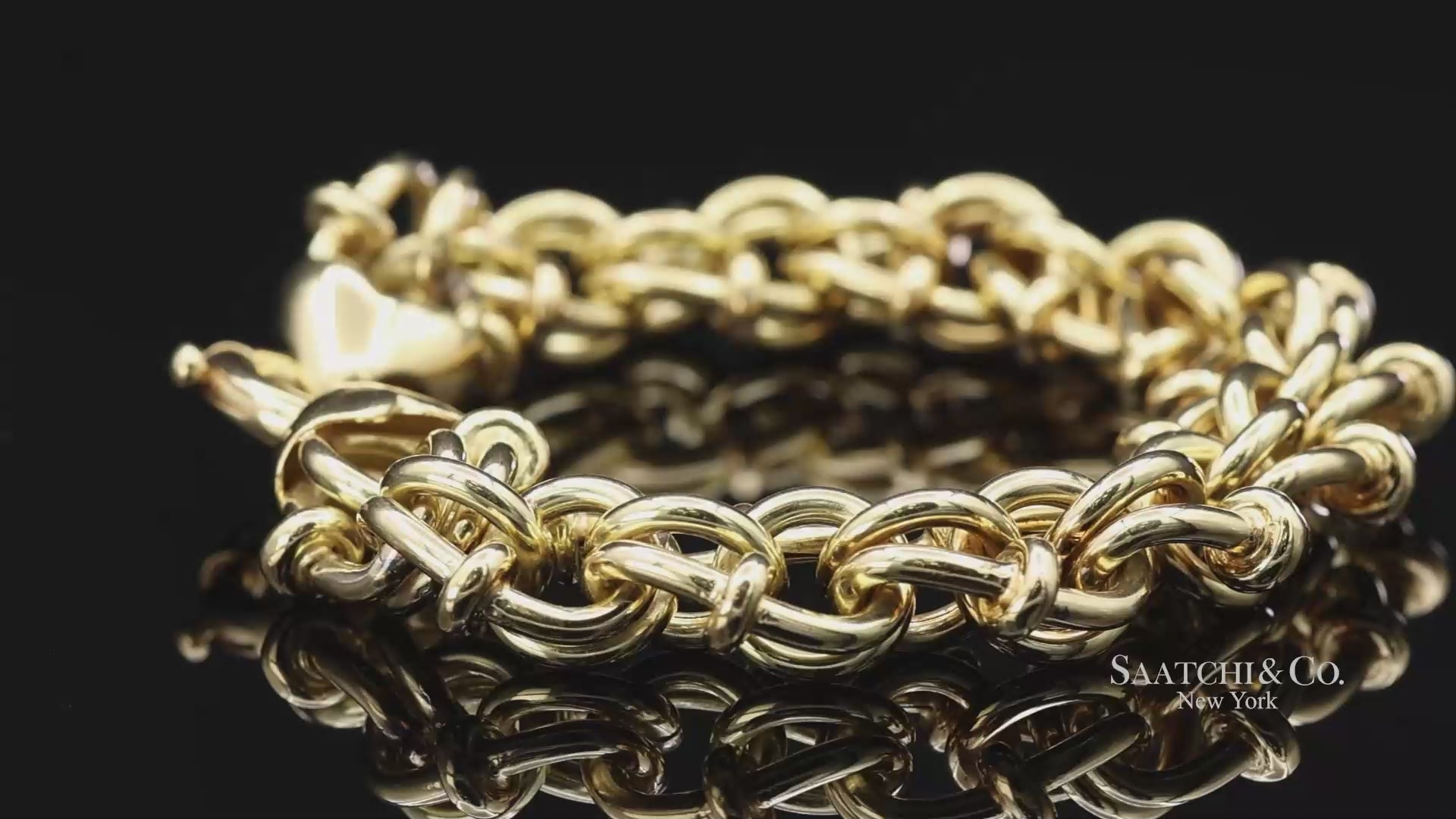 18K(750) Solid Yellow Gold Byzantine Chain Bracelet