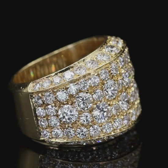 18k (750) Yellow Gold Natural 4.50 Ct Diamond Cocktail Ring