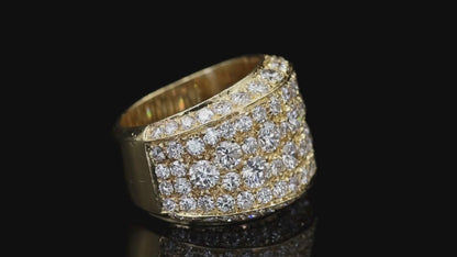 18k (750) Yellow Gold Natural 4.50 Ct Diamond Cocktail Ring