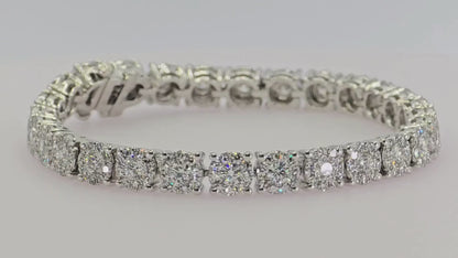 6 Ct Natural White Diamond in 18K (750) White Gold Tennis Bracelet