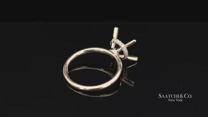 18K(750) Yellow Gold Natural Brilliant Diamond Mounting Ring