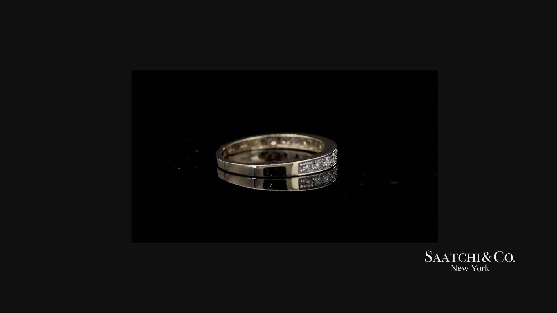 14K 585 Solid Yellow Gold Natural Diamond Band Ring