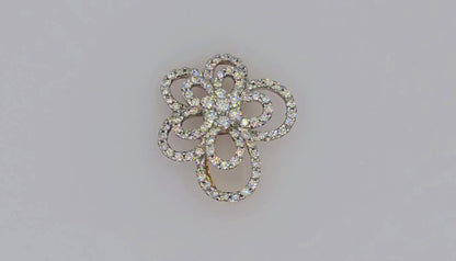 18k (750) Yellow Gold Natural VVS Diamond Brooch / Pin