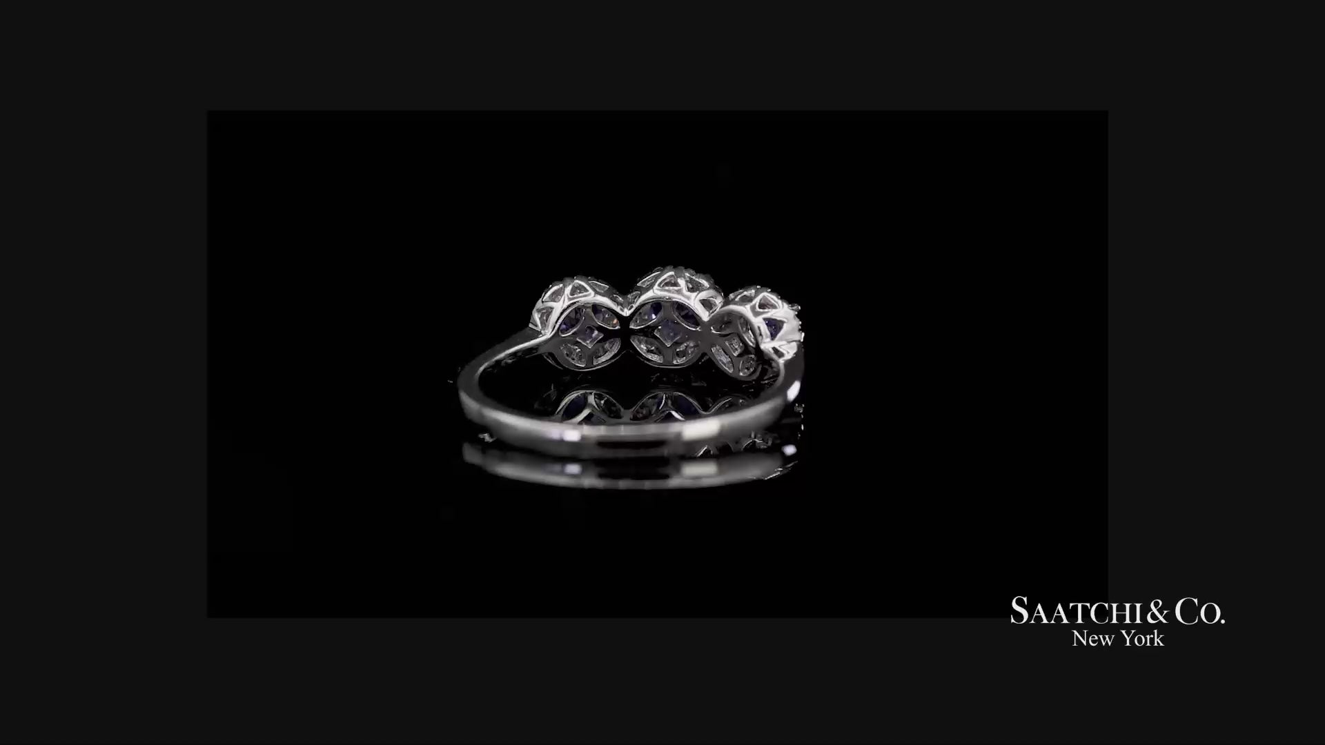 0.40 ct Natural Diamond and 0.80 ct Tanzanite 14K White Gold 3-Stone Ring