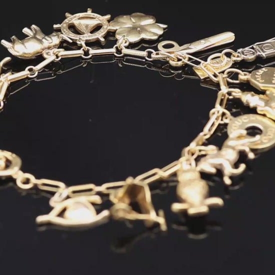 Vintage Estate 10K(417) Yellow Gold Charm Bracelet