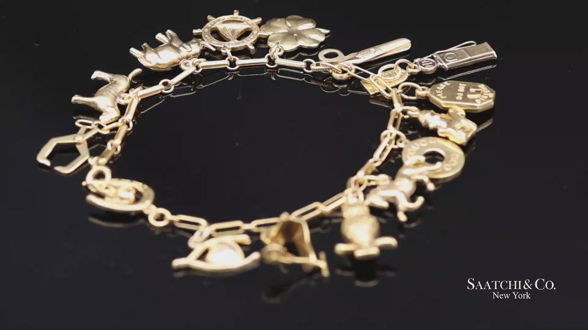 Vintage Estate 10K(417) Yellow Gold Charm Bracelet