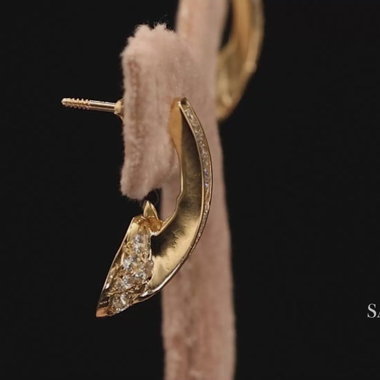 14k (585) Yellow Gold Natural Diamond Earrings