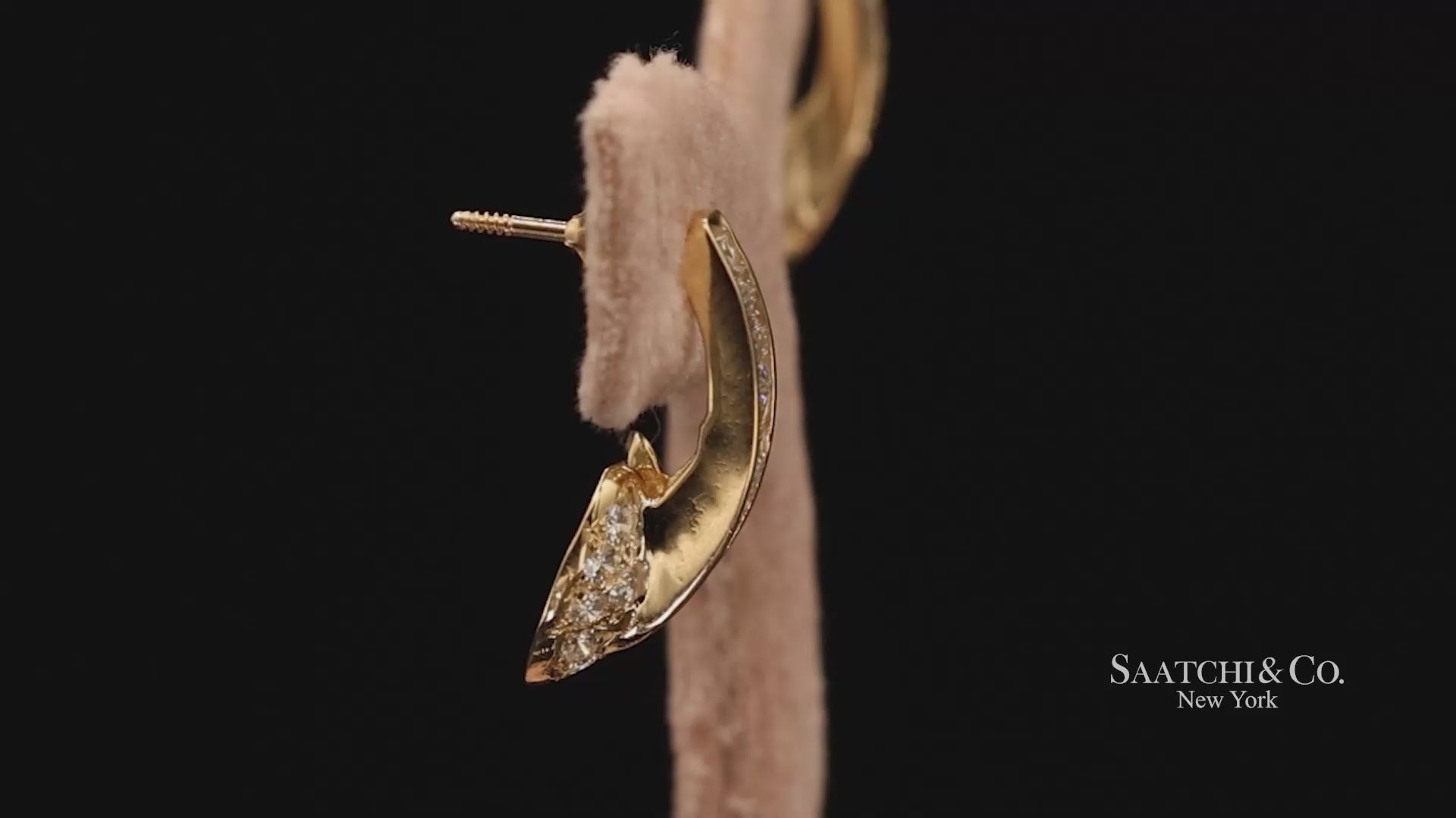 14k (585) Yellow Gold Natural Diamond Earrings