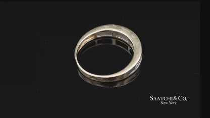 14K(585) Solid Yellow Gold Princess Cut Natural Diamond Band Ring